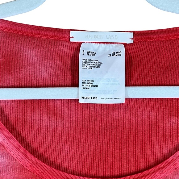 Helmut Lang Tie-Dye Scoop Neck Long Sleeve 100% Cotton Women's Small Red - Picture 11 of 12